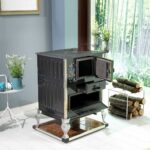 Poêle à bois multifuel portable avec four – Fonte & verre – Chauffage + cuisson – Image 6