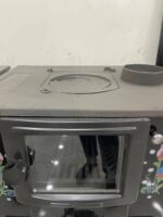 Poêle à bois multifuel portable avec four – Fonte & verre – Chauffage + cuisson – Image 5