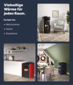 UMBRELLA® Poêle à granulés PR8 – 9 kW – Rouge – Chauffage performant et connecté – Image 6