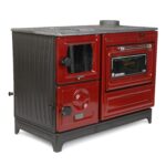 Poêle à bois & charbon en fonte émaillée – Avec four – Rouge – 12 kW – Artisanat Turquie – Image 12