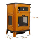 Poêle en fonte émaillée avec four – 100 % fonte – Mustard – 20 kW – Fabrication Turquie – Image 3