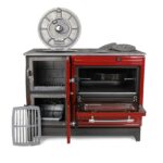 Poêle à bois & charbon en fonte émaillée – Avec four – Rouge – 12 kW – Artisanat Turquie – Image 10