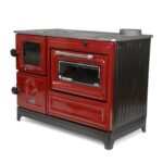 Poêle à bois & charbon en fonte émaillée – Avec four – Rouge – 12 kW – Artisanat Turquie – Image 8