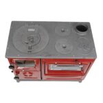 Poêle à bois & charbon en fonte émaillée – Avec four – Rouge – 12 kW – Artisanat Turquie – Image 7