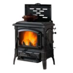 Poêle à bois Nordica Extraflame Isetta Con Cerchi 16 — Fonte Émaillée, 7,3 kW, Noir Anthracite