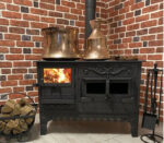 Cuisinière – Poêle à bois & charbon avec four – Fonte – 9 kW – Noir – Extra Large – Image 4