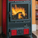 Poêle à bois La Nordica Extraflame Rossella R1 BII – Majolique Liberty Bordeaux – 11 kW – Image 5