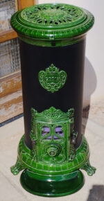 Poêle à bois Godin Grand Rond 3721A – Vert Majolique, 10 kW – Restauration complète – Image 9