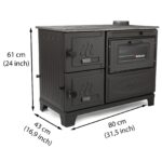 Poêle à bois en fonte avec four – 10 kW – Noir mat – Modèle SÜSLER001 – Image 9