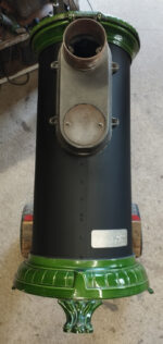 Poêle à bois Godin Grand Rond 3721A – Vert Majolique, 10 kW – Restauration complète – Image 7