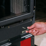 Poêle à bois La Nordica Extraflame Rossella R1 BII – Majolique Liberty Bordeaux – 11 kW – Image 3