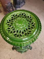 Poêle à bois Godin Grand Rond 3721A – Vert Majolique, 10 kW – Restauration complète – Image 5