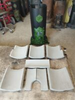 Poêle à bois Godin Grand Rond 3721A – Vert Majolique, 10 kW – Restauration complète – Image 3