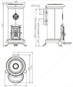 Poêle à bois Godin Grand Rond 3721A – Vert Majolique, 10 kW – Restauration complète – Image 2