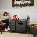 Poêle à bois en fonte avec four – 10 kW – Noir mat – Modèle SÜSLER001 – Image 3